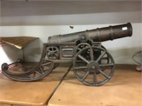 Cast Iron Deco Cannon 26in Overall 11tall  7 Wide