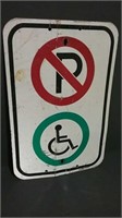 Metal No Parking Handicap Sign