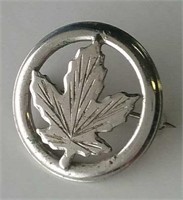Sterling Maple Leaf Pin
