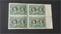 1939 Corner Plate 4 Stamps Princess Elizabeth &