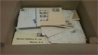 Vintage Full Box Of 100s Of Envelopes W/ Stamps