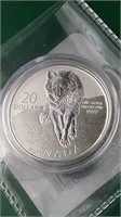 2013 Canada Fine Silver $20 Coin Wolf NO TAX