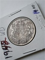 1942 Canada Silver 50 Cent Coin