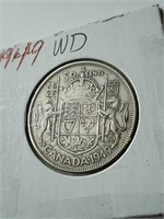 1949 Canada Silver 50 Cent Coin