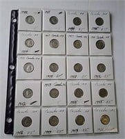 20 Canada Silver Dimes 1942-1960