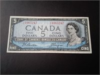 1954 Canada $5 Banknote