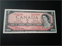 1954 Canada $2 Banknote Unc Gem