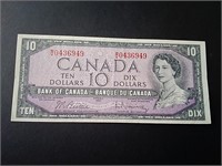 1954 Canada $10 Banknote AU55