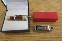Mini Pocket Knife & Mini Hohner Harmonica