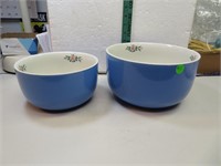 2 Antique Hall's Superior Quality Mixing Bowls