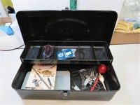 Vintage Metal Tackle Box & Contents