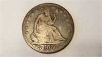 1869 Seated Liberty Half Dollar Rare  Date