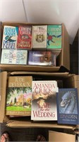 (2) large boxes of fictional books