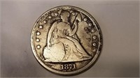1871 Seated Liberty Dollar Very Rare