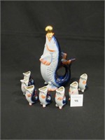 An Unusual and Rare Fish Form Decanter Set