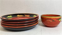 4 Tortilla Chili Pepper Plates and matching salsa