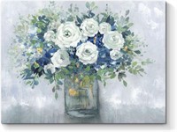 Abstract Flower Canvas Wall Art: Floral Bouquet in