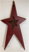 Red wood star wall art