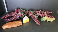 Kitchen Decor - Grapes, Cheese, Bread