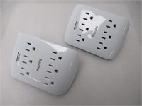 (2) "Used" Philips 6-Outlet Surge Protector Tap,