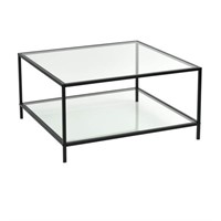 Furniture R Coffee Table with Square Glass Top and