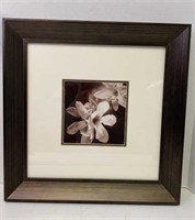 Black and White Flower Photo in Frame