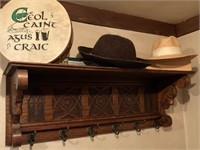 19th Century Carved Coat and Hat Rack