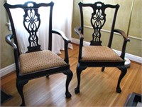 Pair of 19th Cent Chippendale Style Armchairs