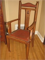 Antique Carved Oak Arm Chair