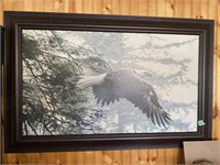 Bald eagle in flight print   33 x 18"