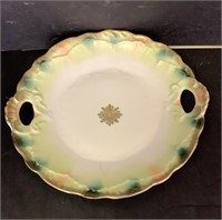 Vintage Ceramic Green and Gold Plate