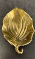 Leaf Shaped Gold Trinket Tray