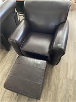 Leatherette Chair &  foot stool