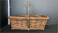 Vintage rectangular brown basket