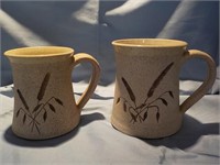2 Studio pottery mugs Mattison Maine NY 1/92,