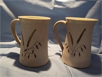 2 Studio pottery mugs Mattison Maine NY 5" 12/93,