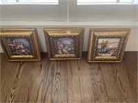 Three oil on wood wall paintings