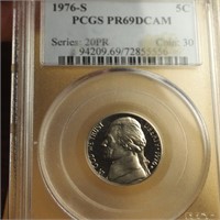 1976 S PCGS PR69DCAM Jefferson Nickel