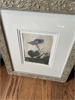 Signed morning glory framed and matted print with