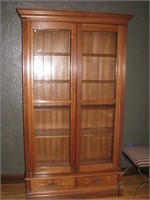 Walnut Victorian Glass Door Bookcase