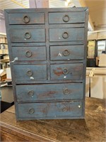 Blue Painted Spice Cabinet