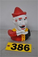 "Clown" contemporary mechanical cast iron bank