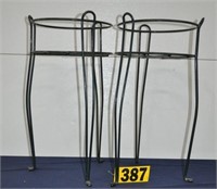 (2) Metal plant stands, 10" dia. x 21" T
