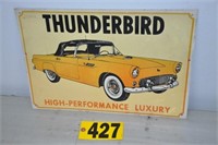 "Thunderbird" tin sign, no date, 18" x 12"