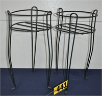 (2) Metal plant stands, 10" dia. x 21" T