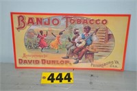 Contemporary embossed "Banjo Tobacco" tin sign