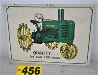 Vintage "John Deere" tin sign, no date, 16"x12"