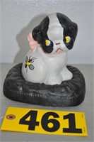 Contemporary cast iron "Puppy" bank, 6" T