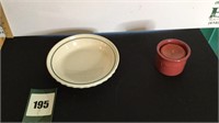 Longaberger Pie Plate and Candle