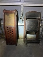 Pair of Metal Car Ramps & 4 Metal Chairs